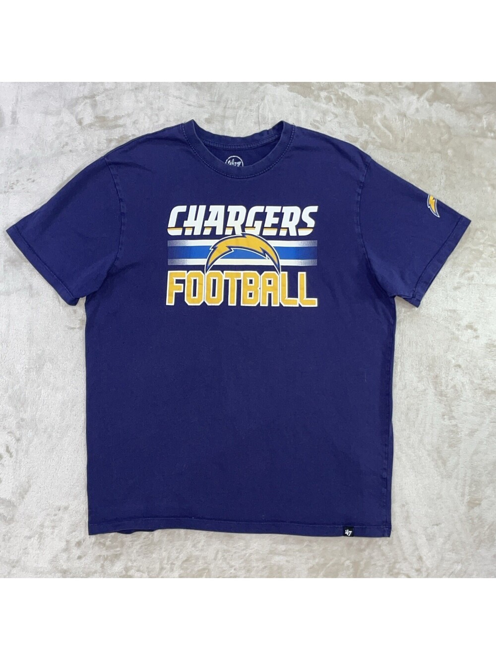 '47 Brand NFL Los Angeles Chargers Football Blue T Shirt Mens Size Large